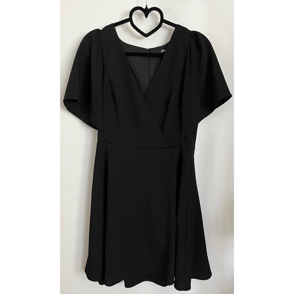 Madewell Cape-Sleeve Mini Dress in True Black - Picture 4 of 5